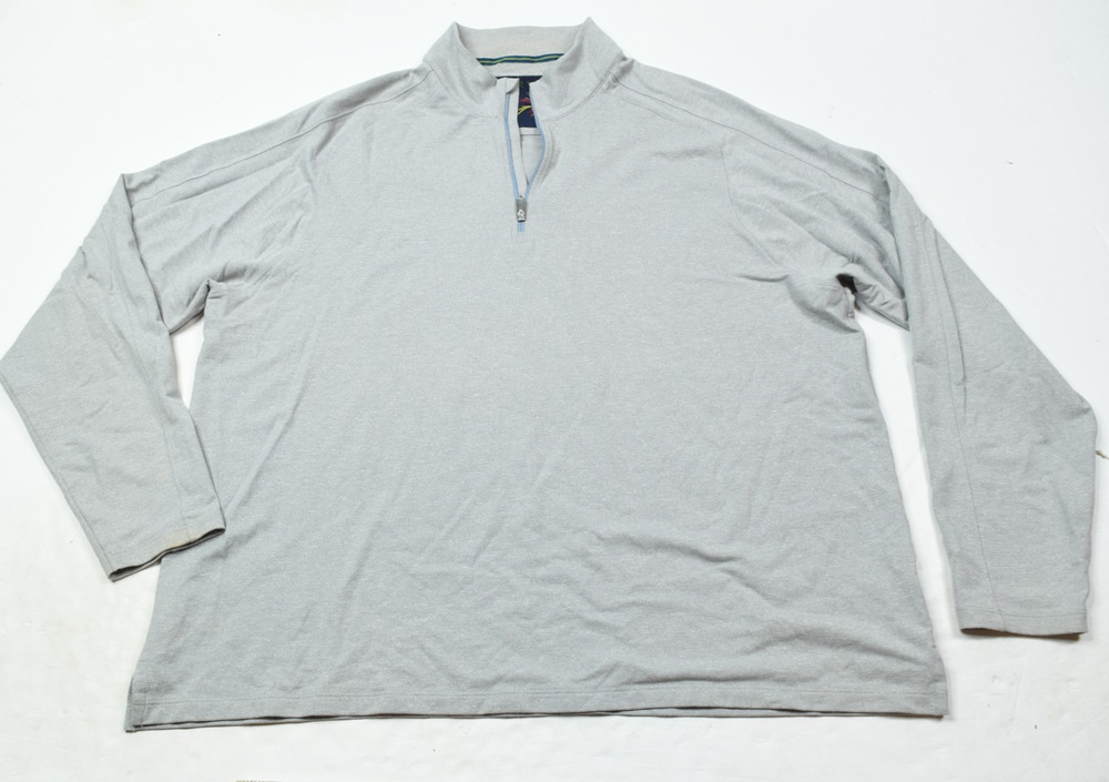 Orvis DryTex 1/4 ZIp Pullover Mens 2XL Gray Long Sleeve Stretch Regular Fit